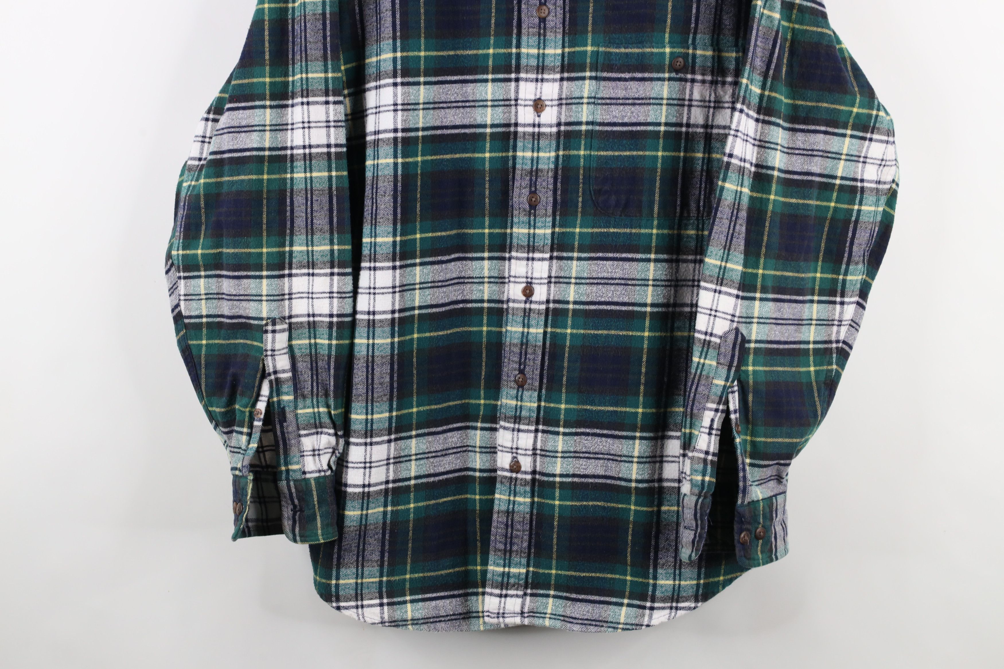 Lands' End × Vintage Vintage 90s Lands End Flannel Collared Button Down Shirt Size US L / EU 52-54 / 3 - 3 Thumbnail