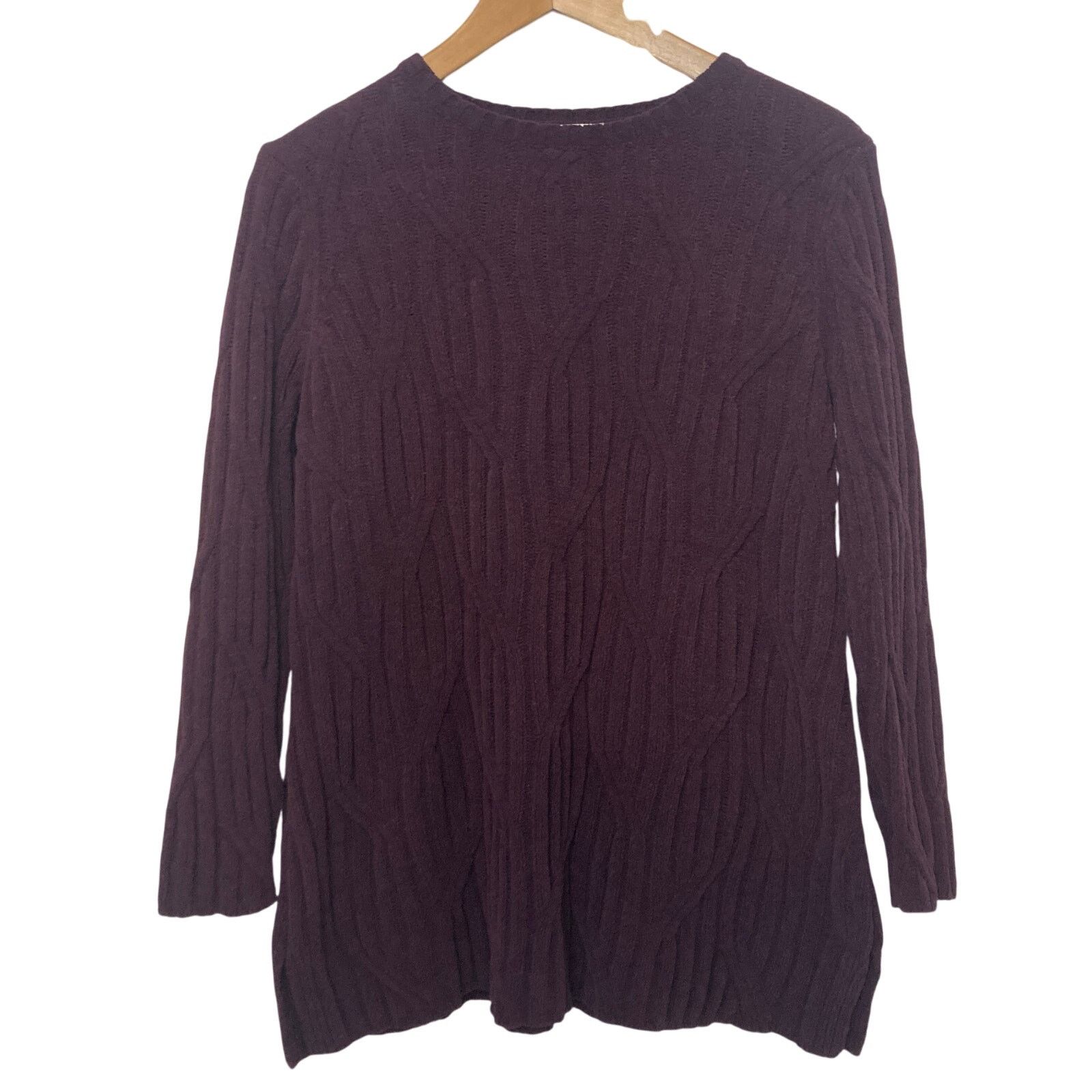 J. Jill J. Jill Chenille Purple Chunky Cable Knit Pullover Sweater Size S / US 4 / IT 40 - 1 Thumbnail