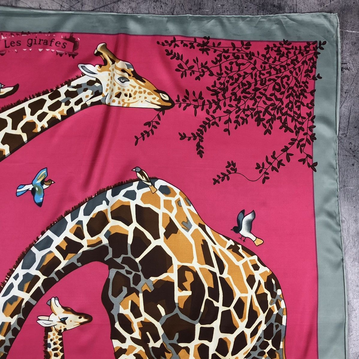 Hermes × Vintage Vintage 90s Hermes Paris Les Girafes Silk Designer Scarf y2k Size ONE SIZE - 5 Thumbnail