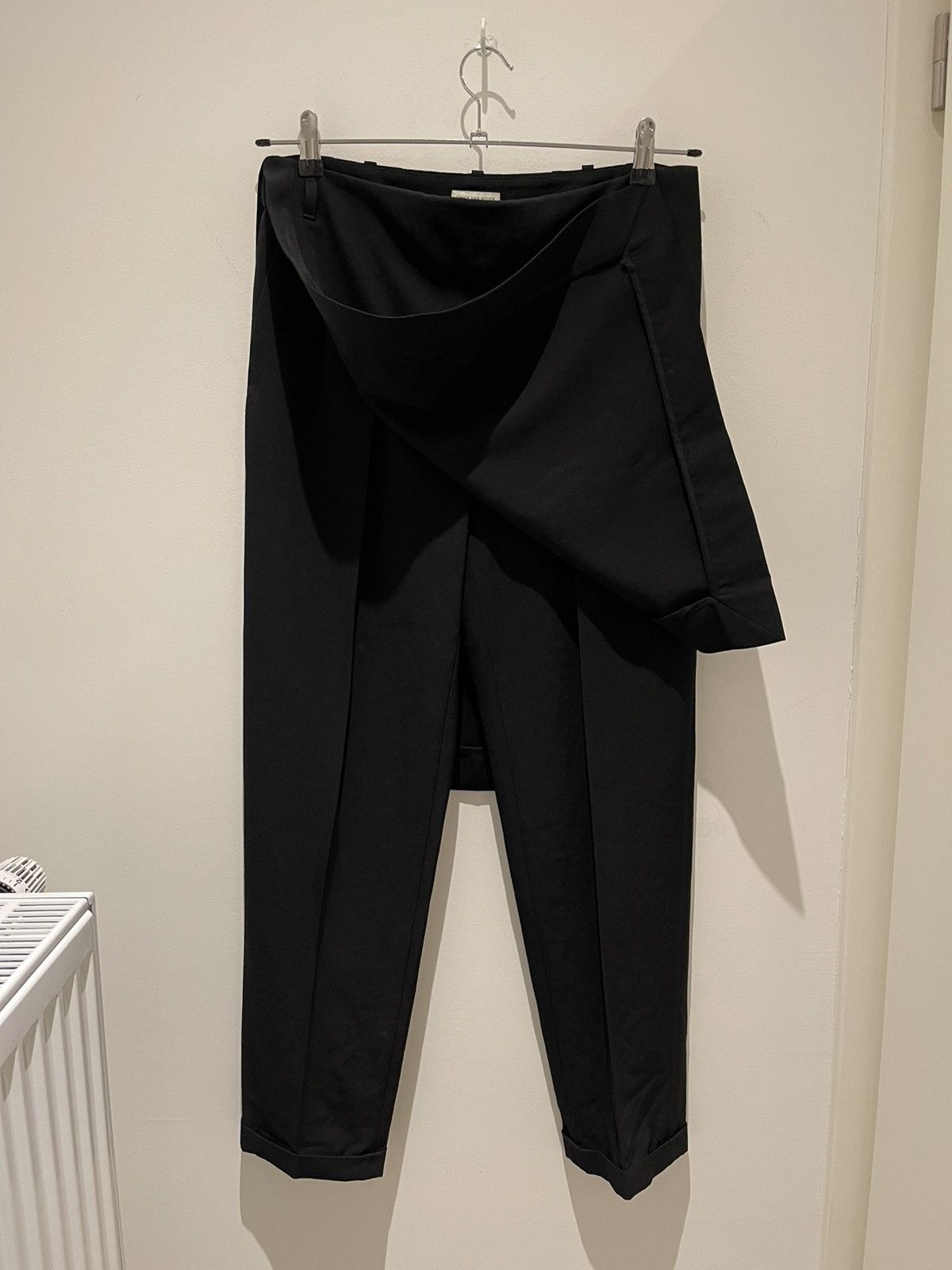 Dries Van Noten Dries Van Noten Black Mixed Wool Hybird Skirt Trousers Size US 30 / EU 46 - 3 Thumbnail