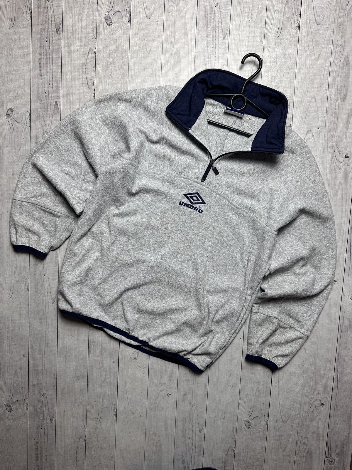 Umbro × Vintage Vintage Umbro fleece sweatshirt zip 1/4 logo Size US M / EU 48-50 / 2 - 1 Thumbnail
