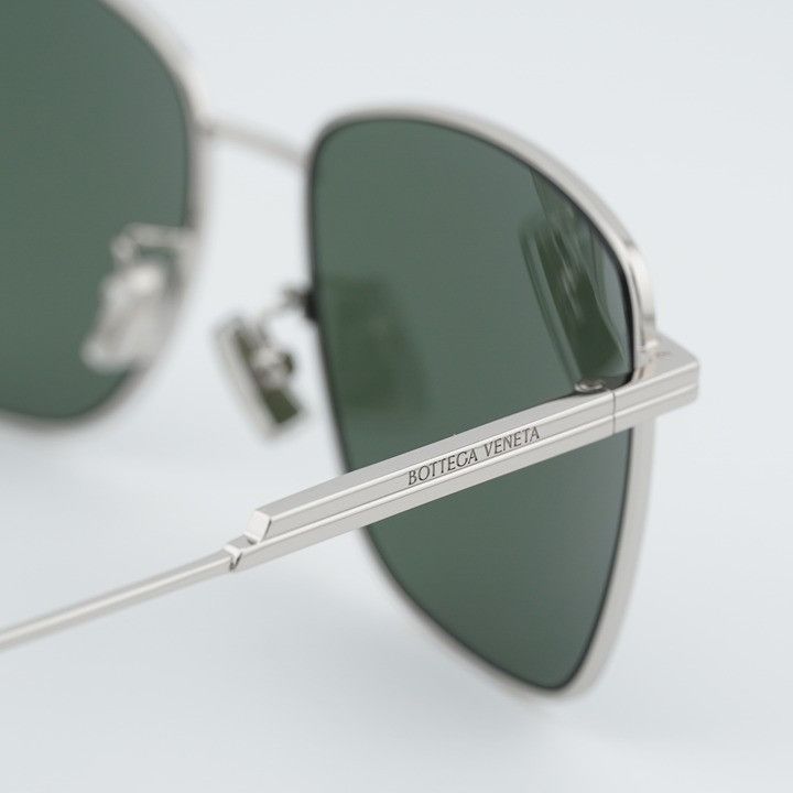 Bottega Veneta Bottega Veneta BV1237S 003 Sunglasses Silver Square Frame Size ONE SIZE - 5 Thumbnail