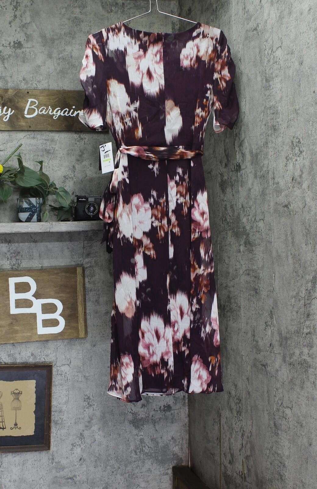 DKNY Nwt Dkny Puff Sheer Sleeves Dress Raisin Purple Multi 4 Size S / US 4 / IT 40 - 2 Thumbnail