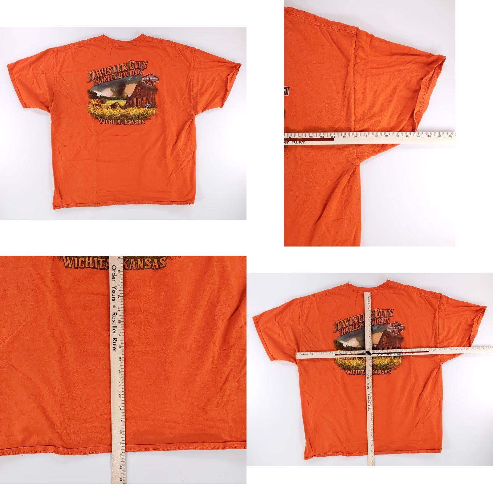 Harley Davidson Harley-Davidson T-Shirt Orange Scary Clown Wichita Kansas Mens 3XL Size US XXL / EU 58 / 5 - 8 Thumbnail