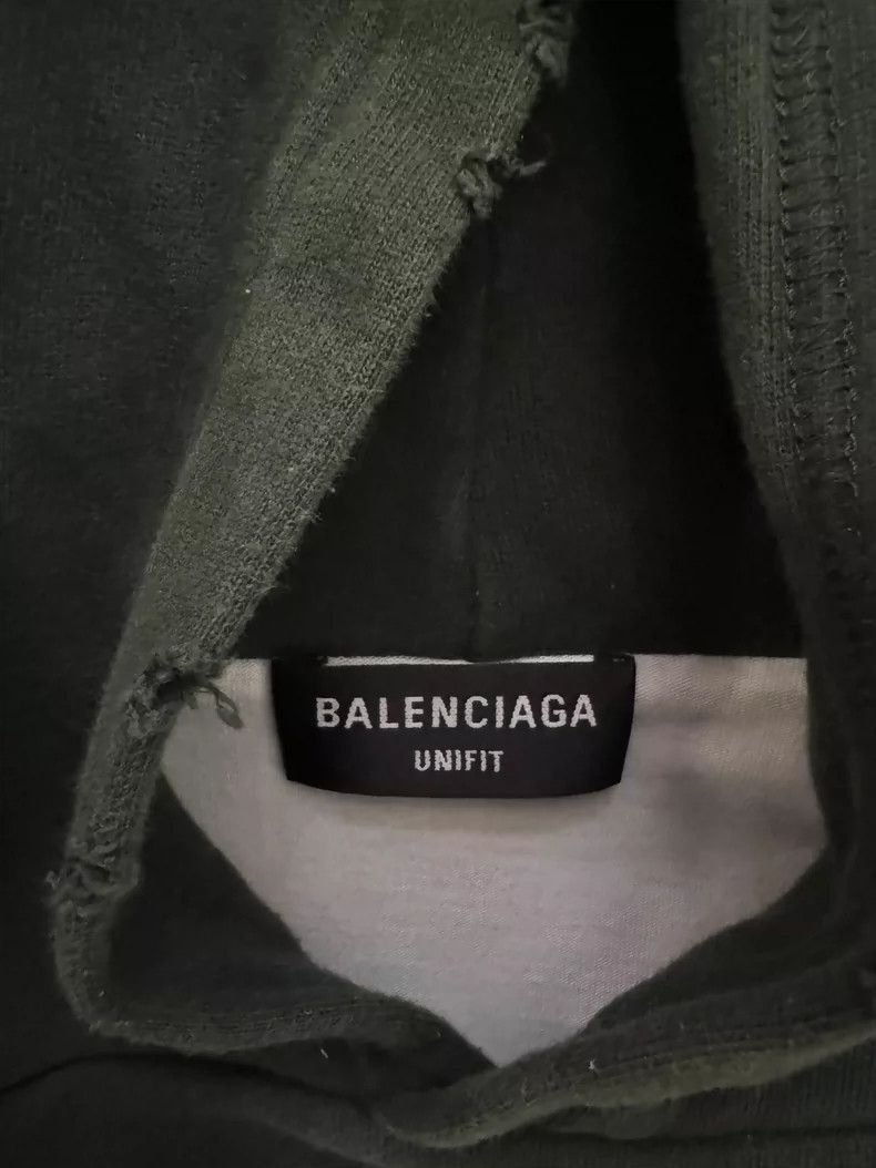 Balenciaga Balenciaga Green Distressed Hoodie Sweatshirt Size S-2505 Size S / US 4 / IT 40 - 3 Thumbnail