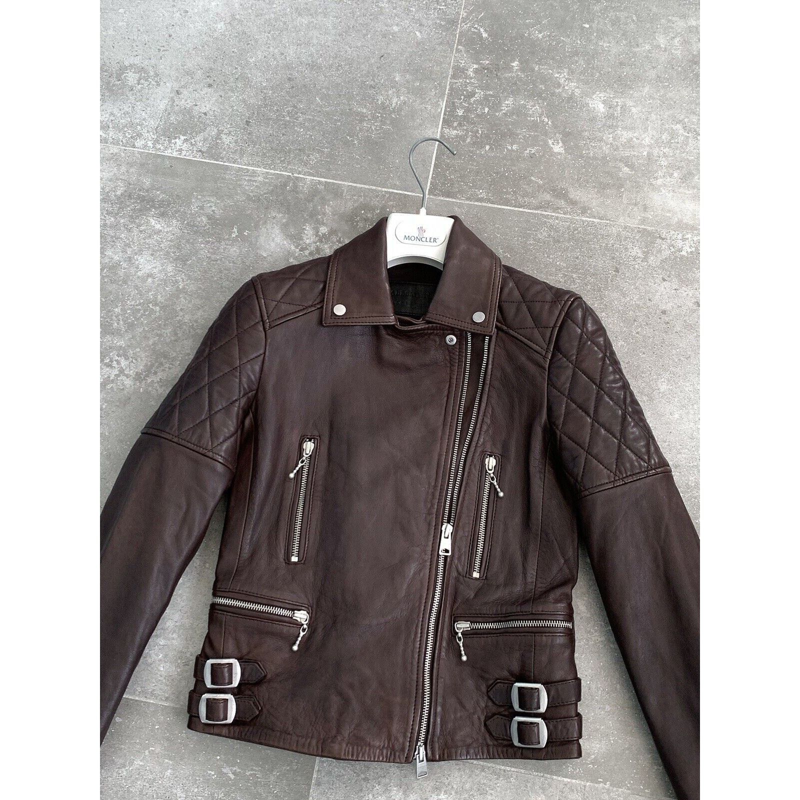 Allsaints Women ALL SAINTS Armstead Leather Biker Jacket XXS UK 4 US 0 Size XXS / US 00 / IT 34 - 14 Thumbnail
