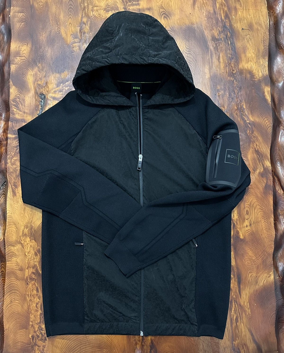 Hugo Boss BOSS MODIR MIXED MATERIAL JACKET-BLACK Size US M / EU 48-50 / 2 - 1 Thumbnail