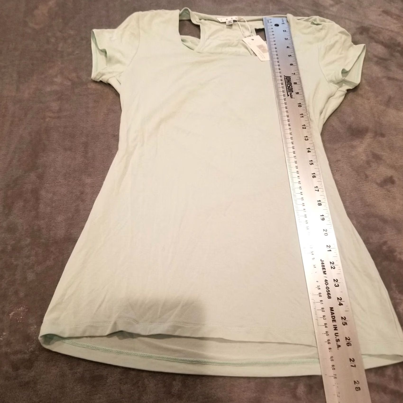 Vintage CAbi 382 Womens Flip It Tee Short Sleeve Top Size Medium Almond Green Shirt Womens Medium Green 90s (if applicable) Size M / US 6-8 / IT 42-44 - 6 Thumbnail