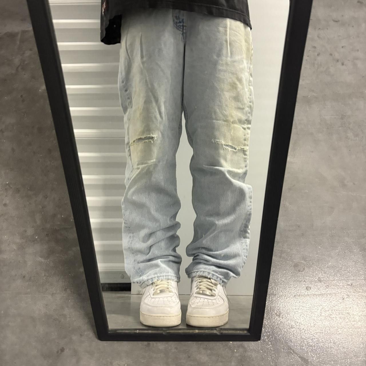 Japanese Brand × Vintage Crazy Vintage Y2K/2000s Grunge Light Wash Distressed Denim Jeans! Size US 38 / EU 54 - 1 Thumbnail