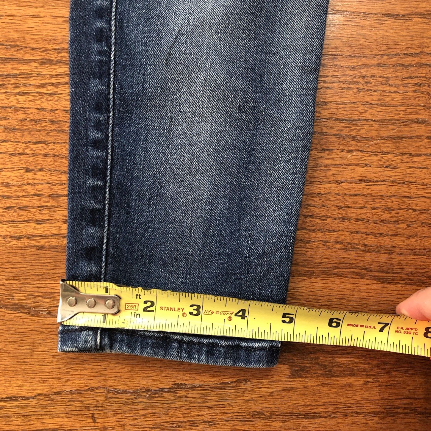 7 For All Mankind 7 for All Mankind Skinny Jeans Womens 24 X 27 Denim Blue Distressed Frayed Hem Super Slim 5-Pocket Button Logo Zip 27 Inseam Size ONE SIZE - 7 Thumbnail