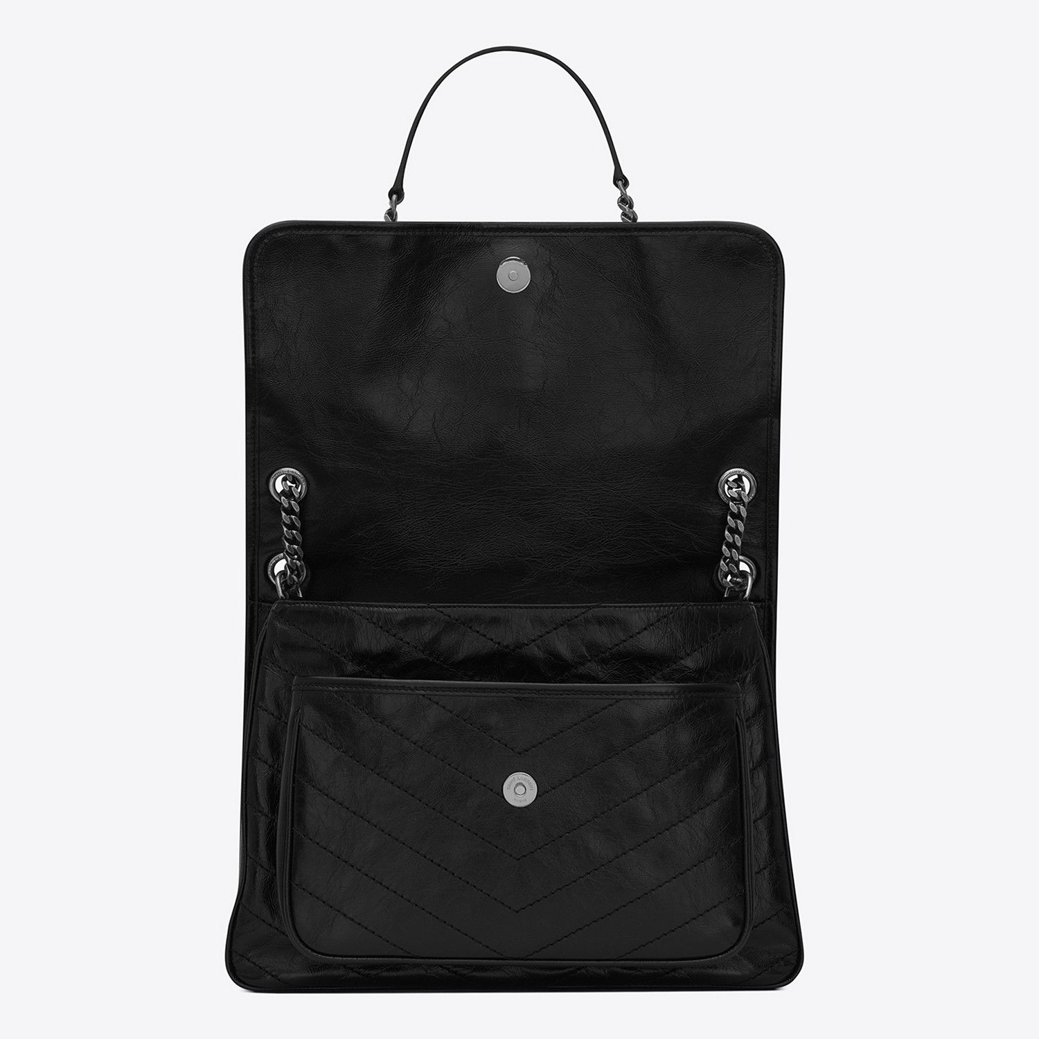 Saint Laurent Paris o1b1hav110125 Size: OS / Niki Large Vintage Leather Black Size ONE SIZE - 5 Thumbnail