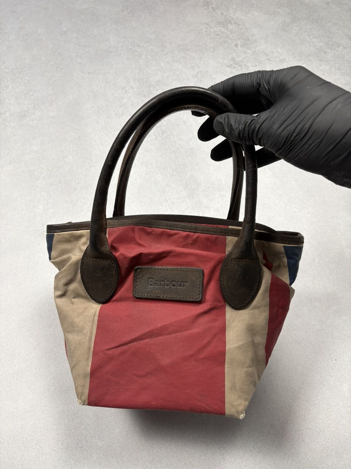 Barbour Barbour Waxed Cotton & Leather Mini Tote Bag England Flag Size ONE SIZE - 1 Thumbnail