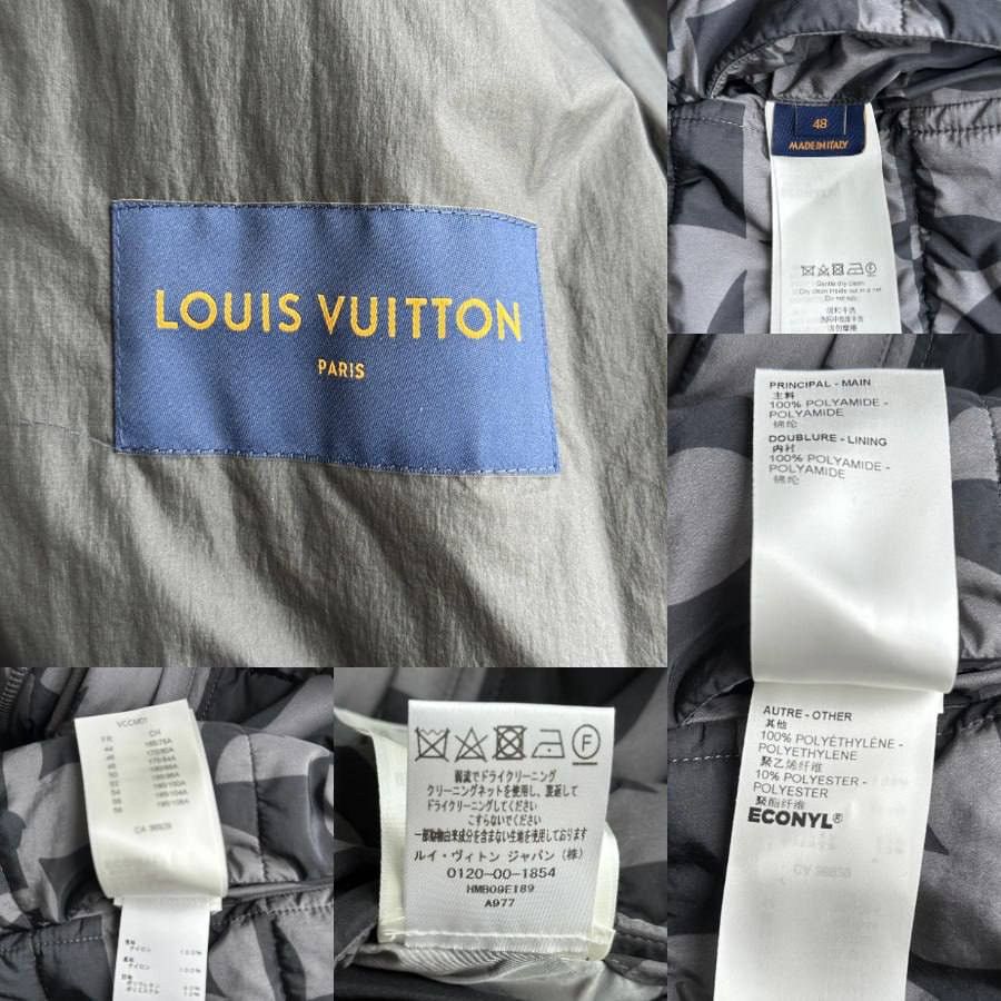 Louis Vuitton LOUIS VUITTON GREY & BLACK FLOWER MONOGRAM QUILTED JACKET Size US M / EU 48-50 / 2 - 3 Thumbnail