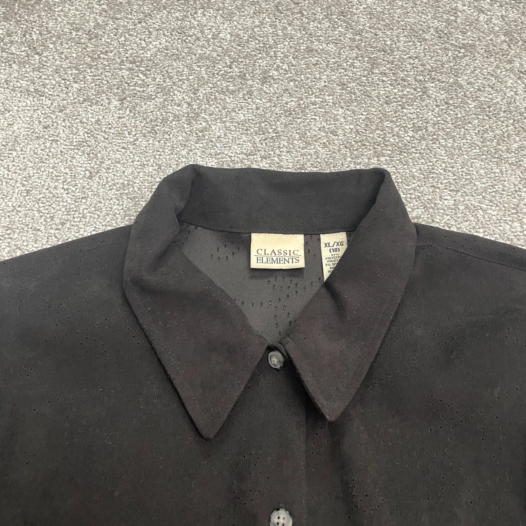 Vintage Classic Elements Shirt Womens XL Black Long Sleeve Casual Workwear Size XL / US 12-14 / IT 48-50 - 3 Thumbnail
