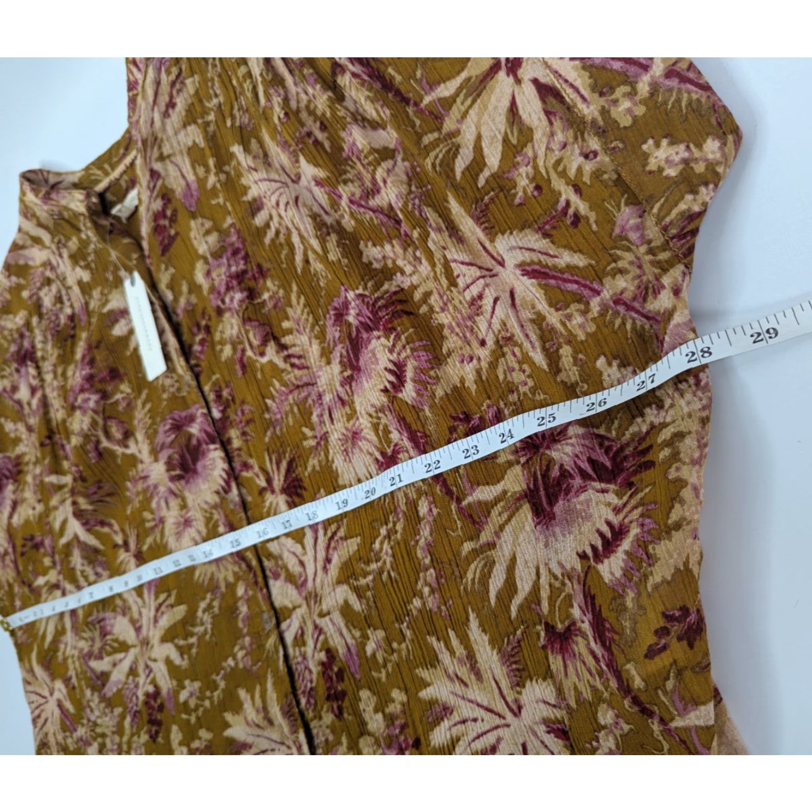 Anthropologie NWT Anthropologie Blouse Shirt Floral Short-Sleeve Batwing Peaches Cotton Women's L/XL Regular • Boho, College, Festival, Love, 90s? Size L / US 10 / IT 46 - 5 Thumbnail