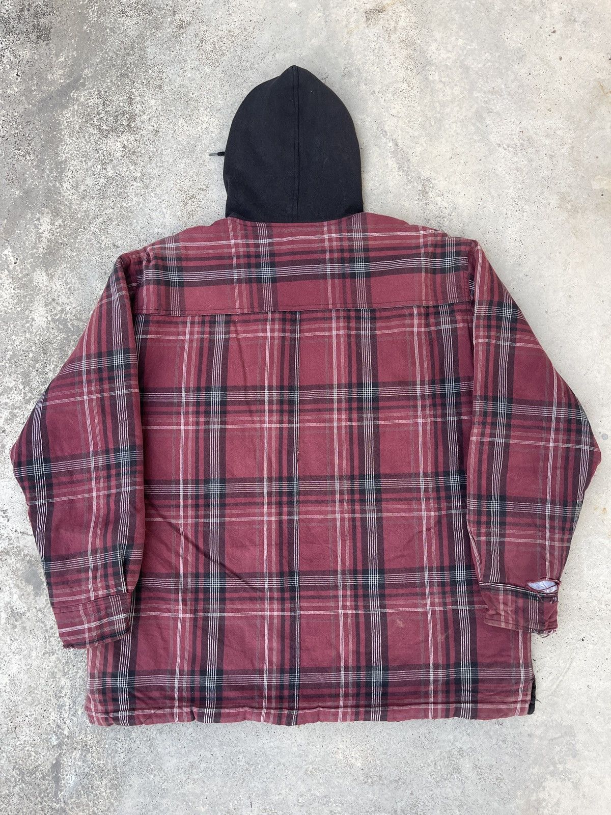 Carhartt × Dickies × Vintage Vintage Distressed Dickies Quilted Flannel Zip Up Hoodie Size US XL / EU 56 / 4 - 3 Thumbnail