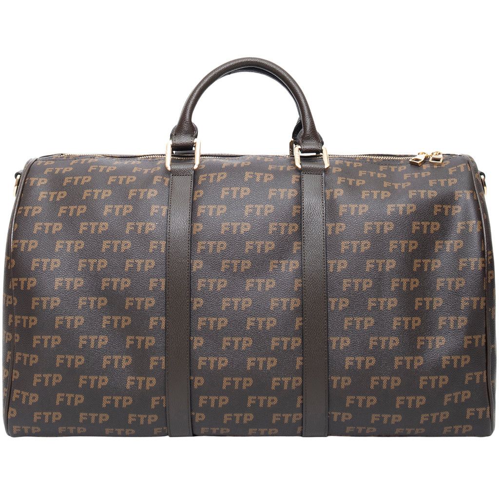 Fuck The Population FTP Logo Repete Duffle Bag (Brown) Size ONE SIZE - 2 Thumbnail