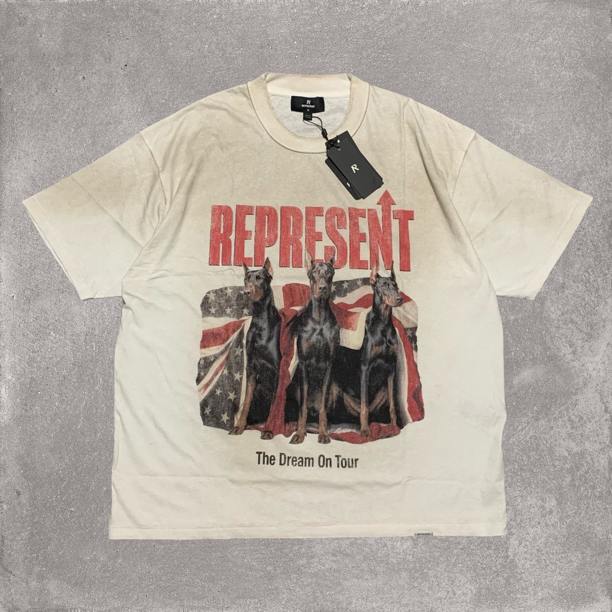 Represent Clo. Represent XL Dream On Tour Washed Ecru White Tee Size US XL / EU 56 / 4 - 1 Thumbnail