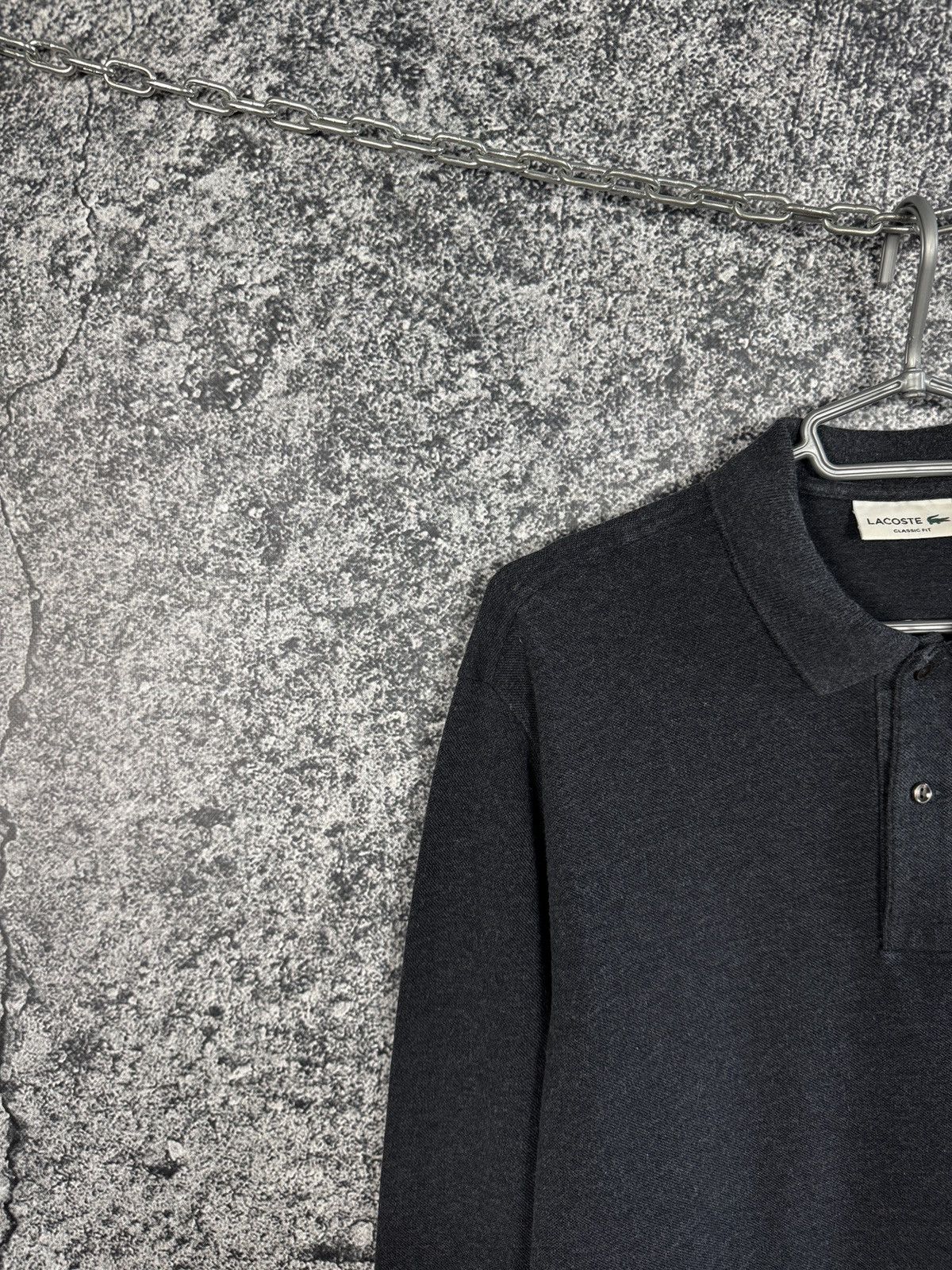 Lacoste Lacoste Long Sleeve Polo Shirt Classic Fit Gray Size 7 (XXL) Size US XXL / EU 58 / 5 - 3 Thumbnail