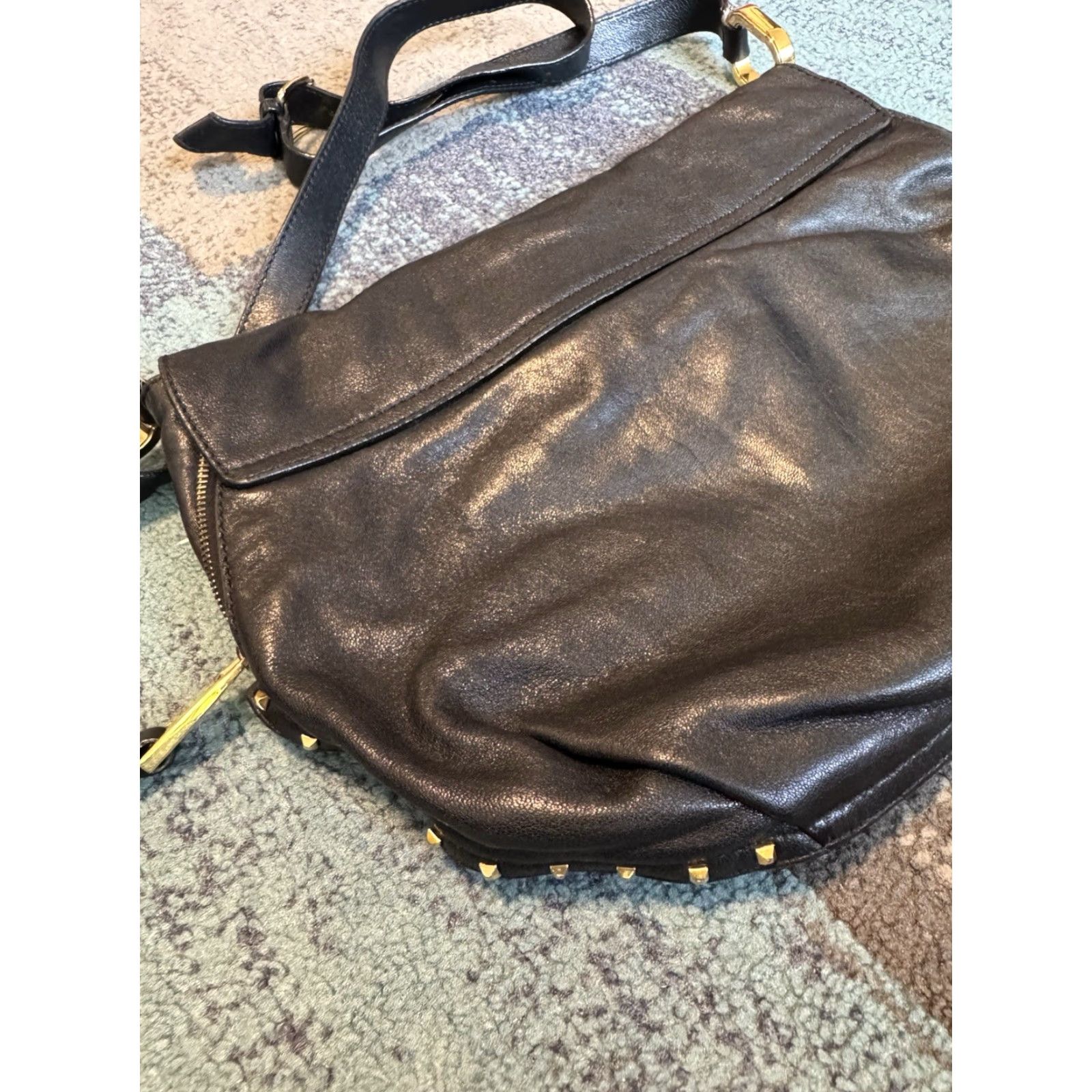Marc Jacobs VINTAGE MARC JACOBS Shoulder Bag Studded Leather Made In Italy Black Women Adult Regular Leather Brown Accent Zipped Magnetic Closure Size ONE SIZE - 6 Thumbnail
