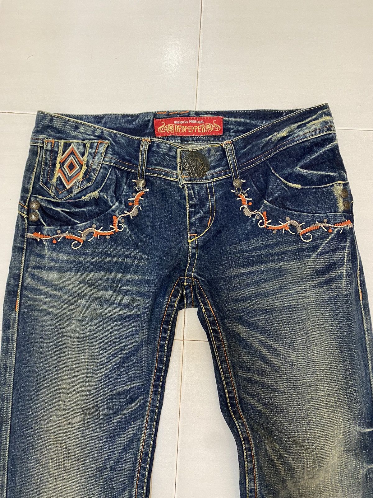 Hysteric Glamour REDPEPPER DENIM BOOTCUT FLARE WITH EMBROIDERY NATIVE DESIGN Size 28" / US 6 / IT 42 - 10 Thumbnail