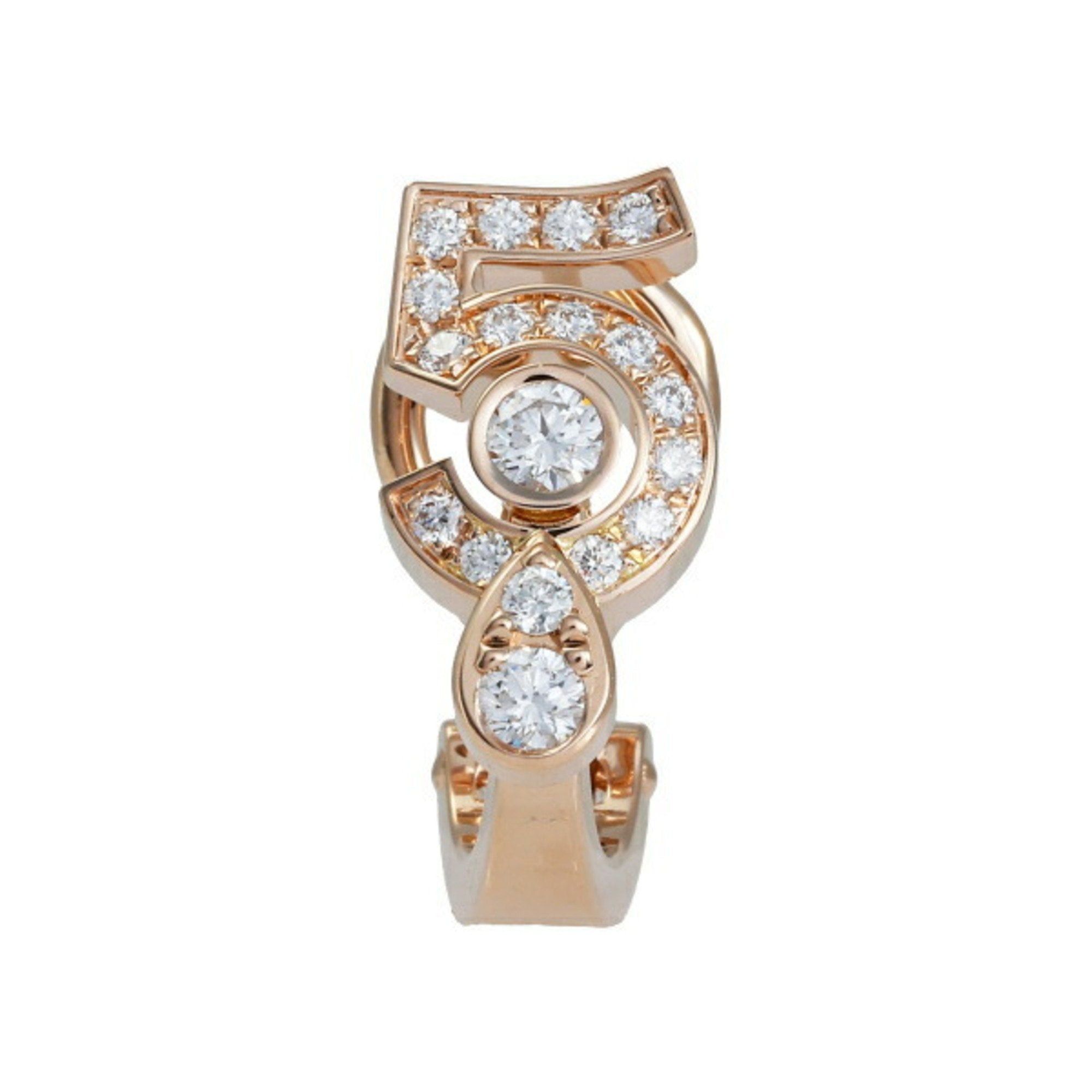 image of Chanel Eternal No.5 K18Bg K18 Beige Gold Earrings [One Side], Women's