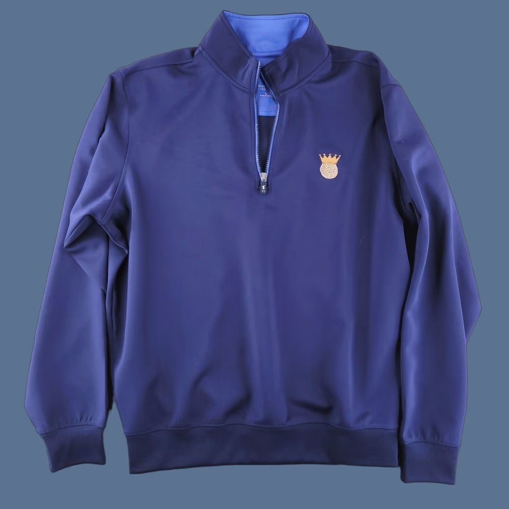 Vintage Fairway & Greene Sweater Mens Large Blue Pullover Quarter Zip Performance Tech Size US L / EU 52-54 / 3 - 1 Thumbnail