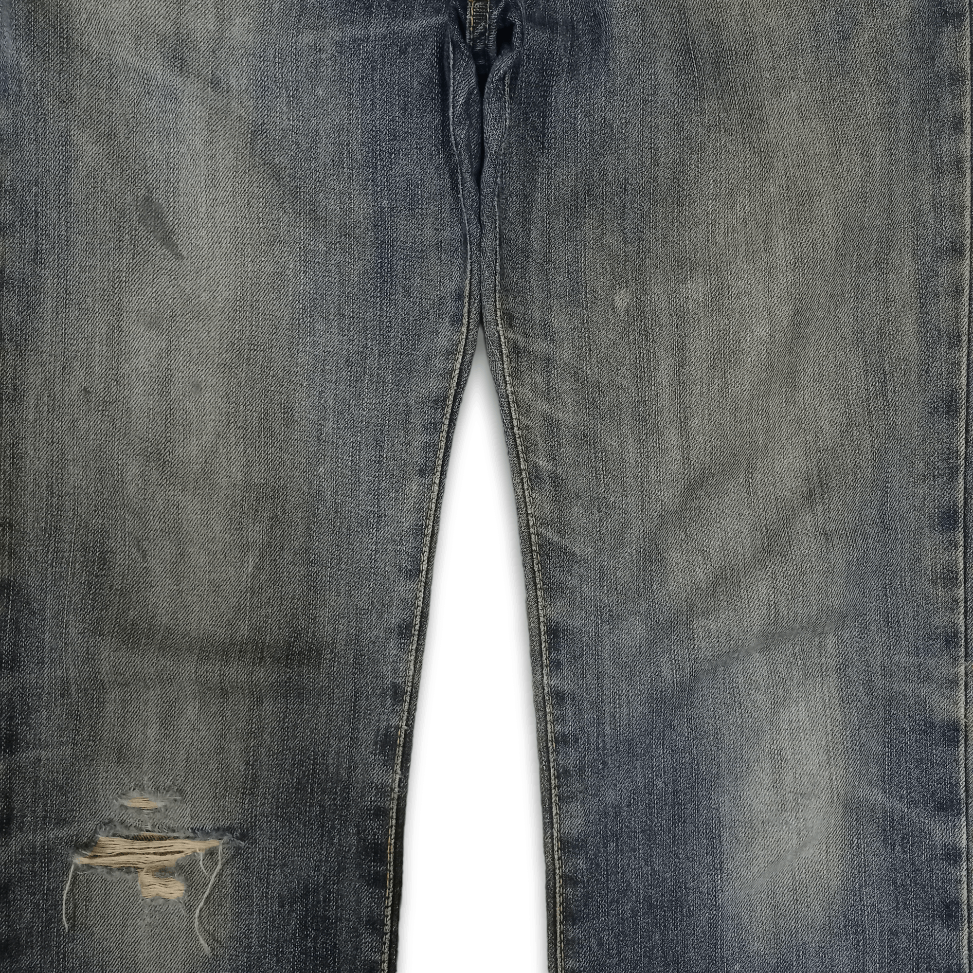Edwin × Japanese Brand Vintage Edwin Japan Mud Wash Distressed Loose Jeans 31x31 Size US 31 - 5 Thumbnail