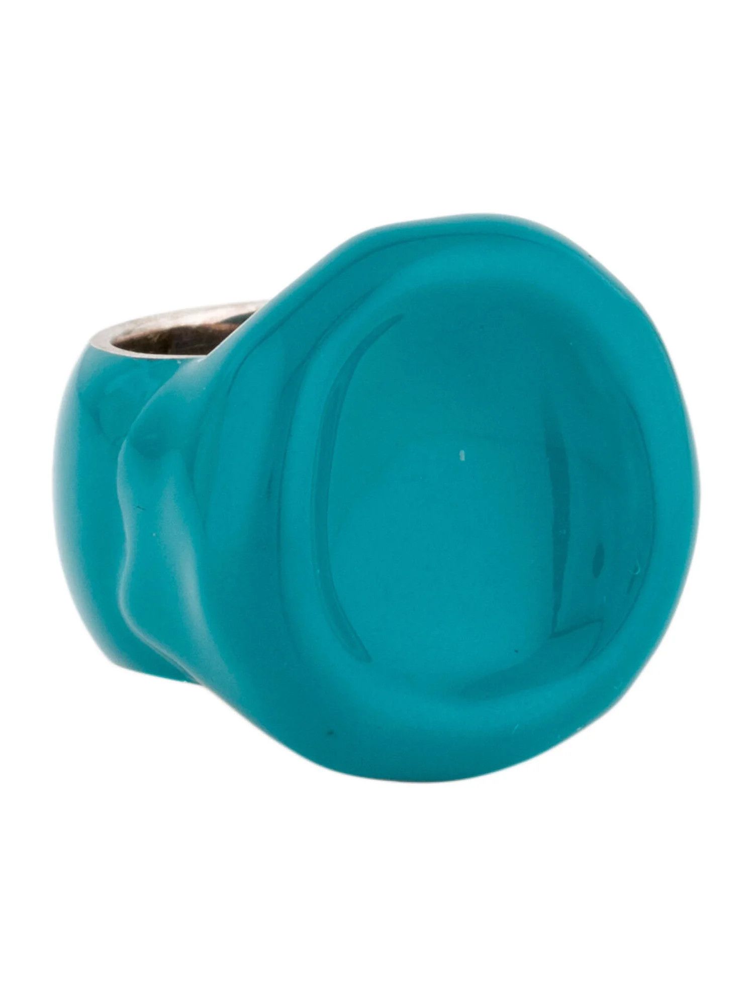 Bottega Veneta BOTTEGA VENETA Seal blue Sterling silver signet ring 9 19 q Size ONE SIZE - 1 Thumbnail