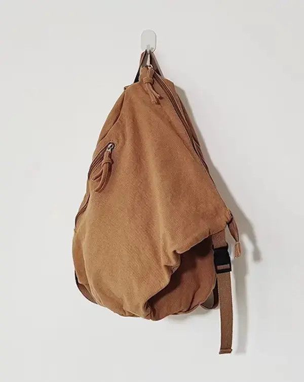 Japanese Brand Retro y2k irregular canvas backpack aesthetic Size ONE SIZE - 3 Thumbnail