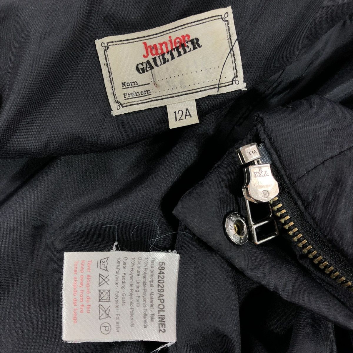 Jean Paul Gaultier Junior GAULTIER Logo Black Polyester Parka Puffy Coat Full-Zip Jacket Size XXS / US 00 / IT 34 - 17 Thumbnail