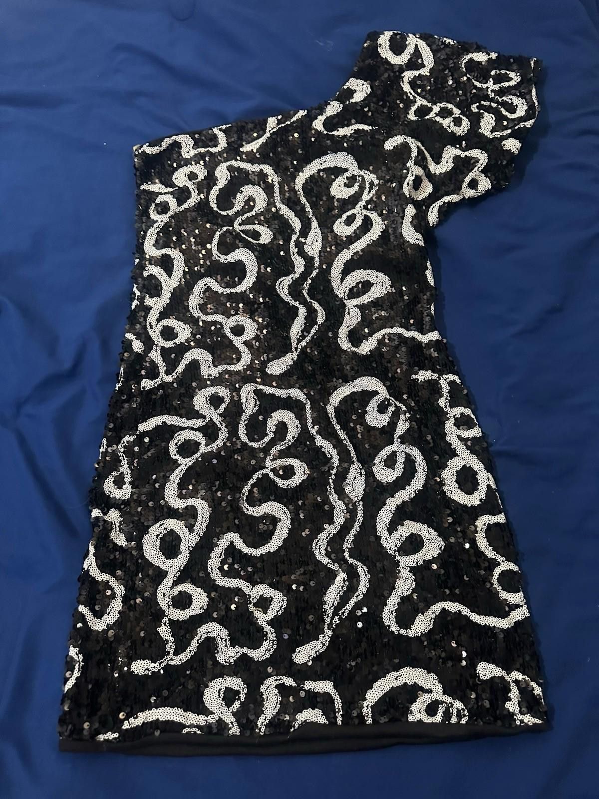 Designer vintage dress Size 12 Cocktail cold shoulder 90s Sequin Size XL / US 12-14 / IT 48-50 - 2 Thumbnail