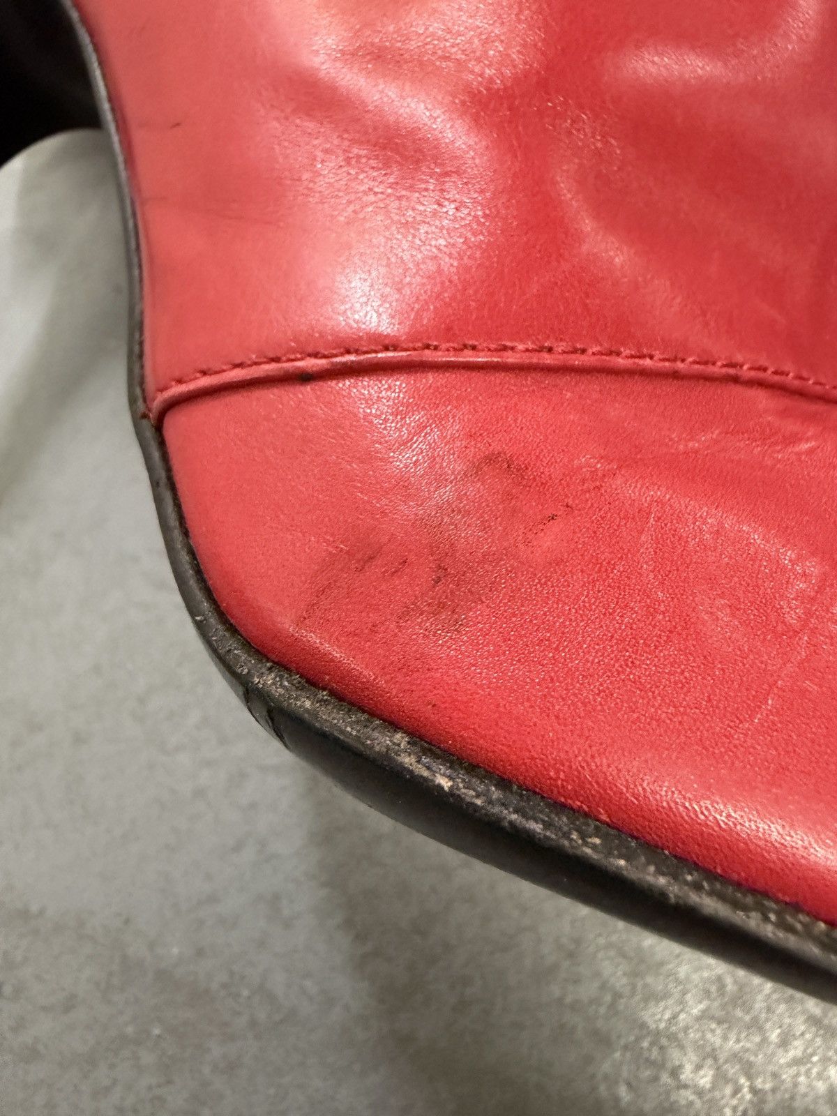 Dior Dior by John Galliano Red Leather Strap Ankle Boots Size US 9.5 / IT 39.5 - 12 Thumbnail