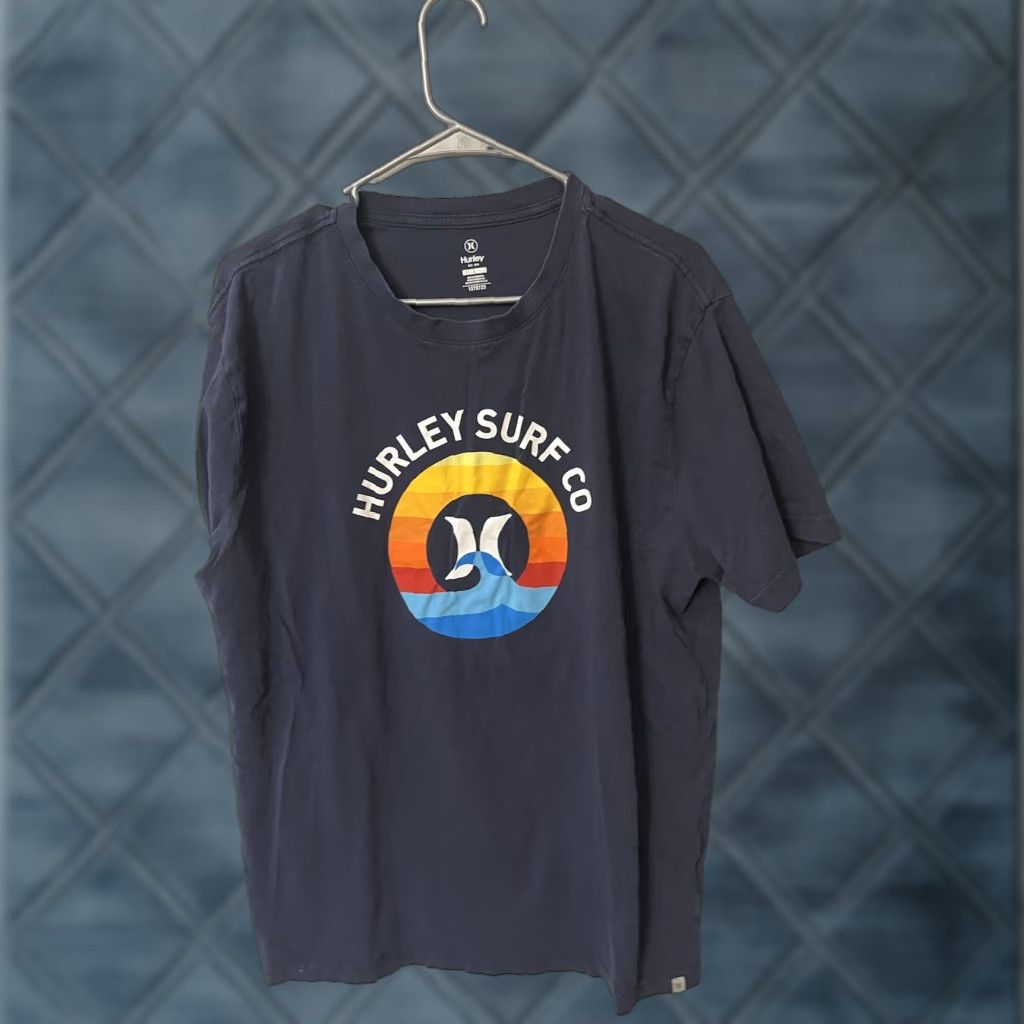 Hurley Hurley T-Shirt Men's Short Sleeve Logo Crew Neck Blue Large Graphic Regular Fit Cotton Casual Surfing Sports California Logo Summer 2010s Mens Size US L / EU 52-54 / 3 - 1 Thumbnail