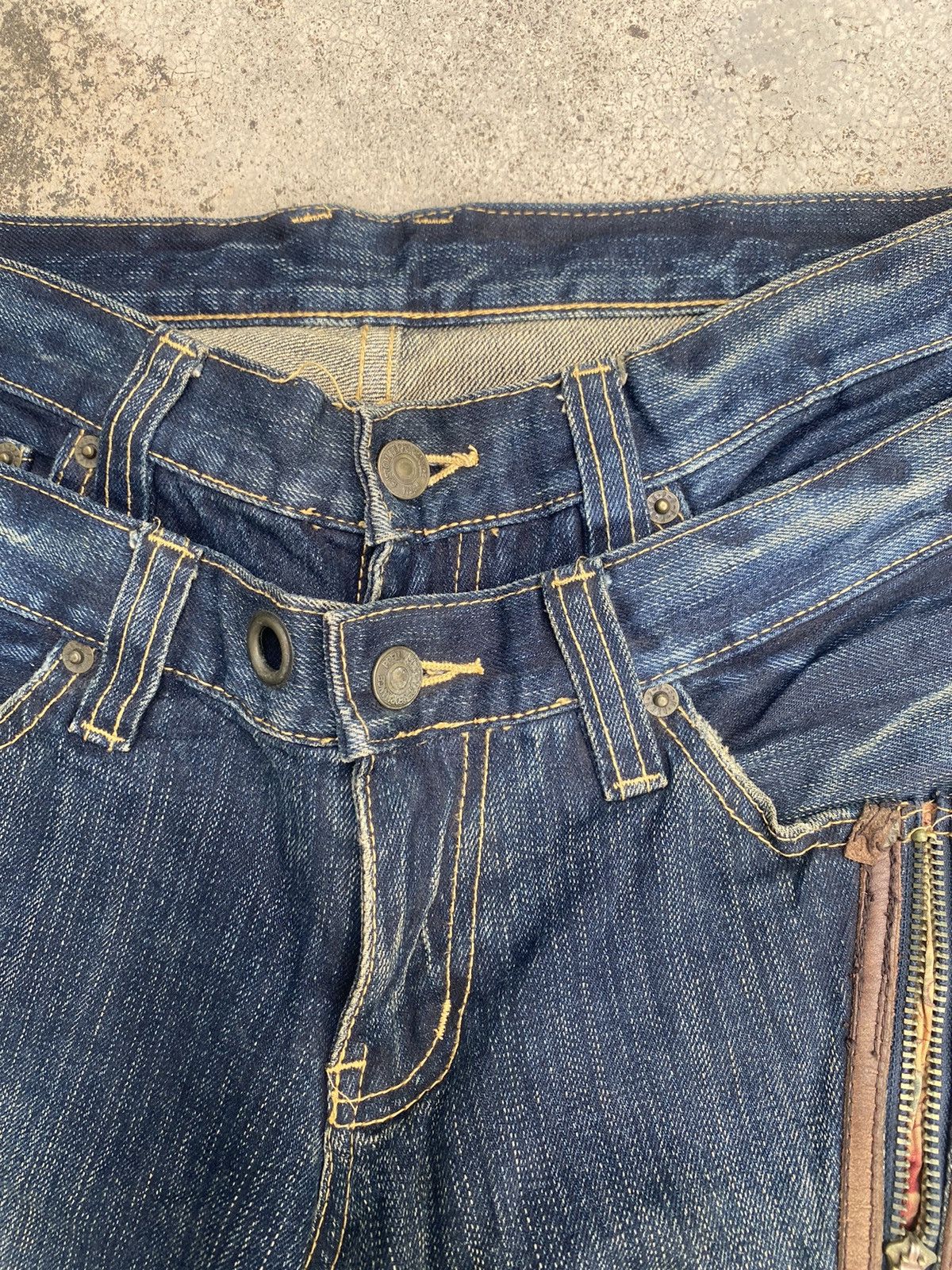 If Six Was Nine × Japanese Brand × PPFM PPFM Double Waist Zipper Clawmark Denim Jeans Size US 31 - 5 Thumbnail