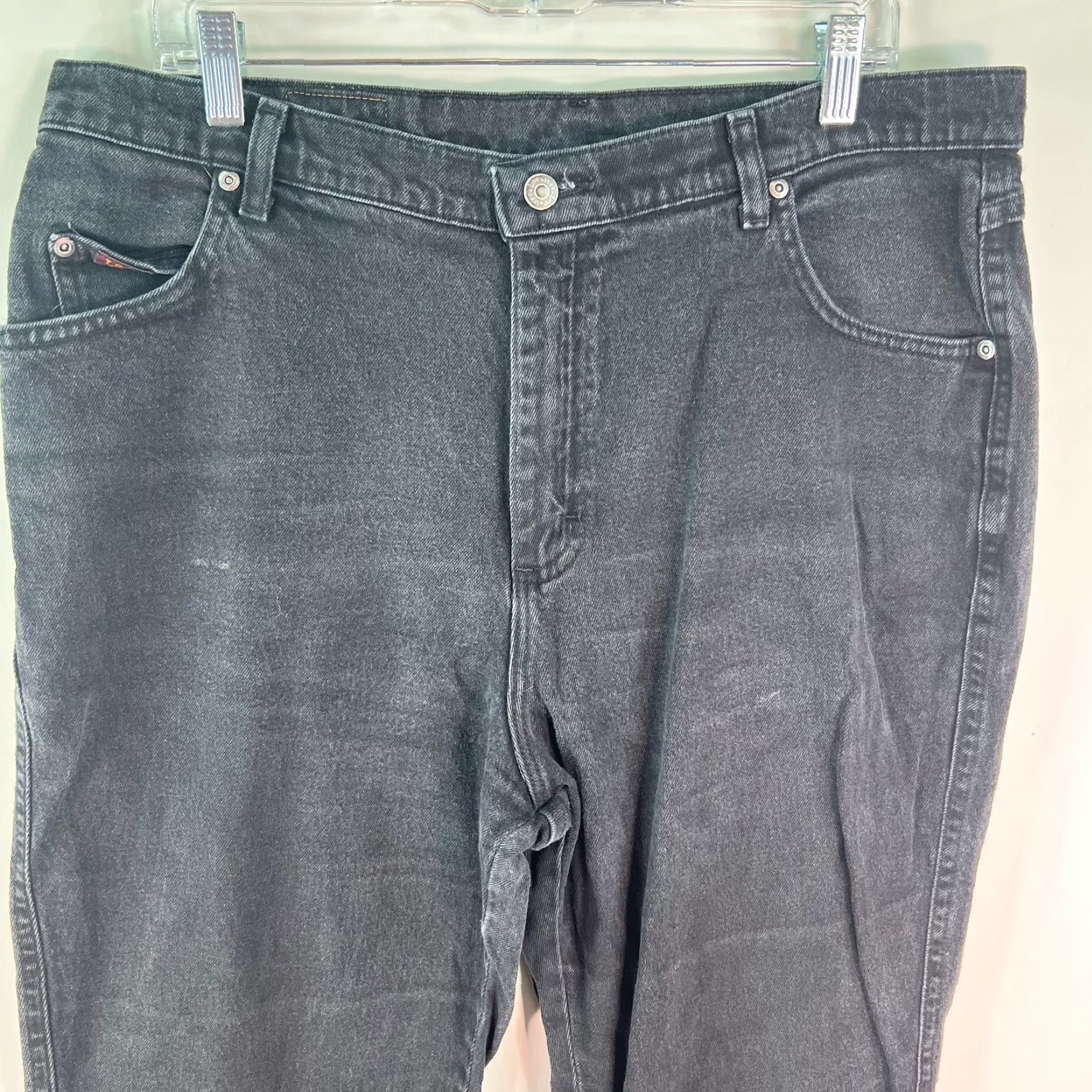 Lee Lee Womens Flat Front High Rise Casual Black Denim Straight Leg Jeans Size 18M Size 40" / US 18 - 4 Thumbnail