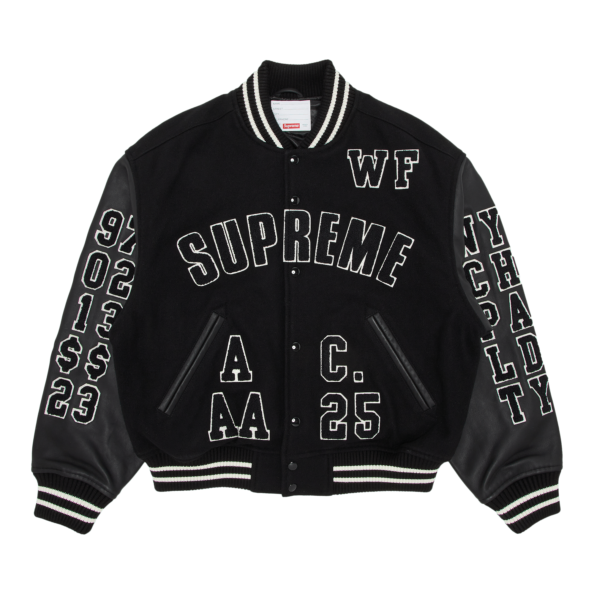 Supreme Supreme Praises Varsity Jacket Black | Grailed