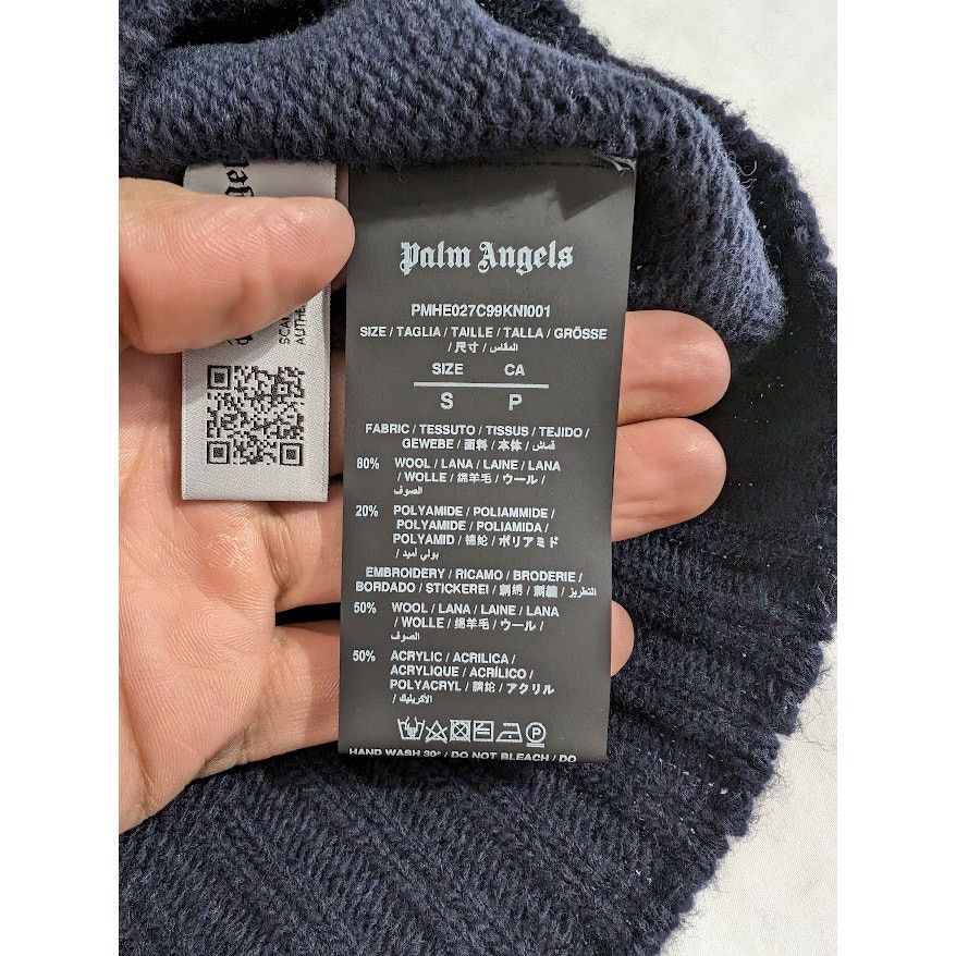 Palm Angels o1rshd1 Rec Logo Sweater in Navy blue/White Size US S / EU 44-46 / 1 - 11 Thumbnail