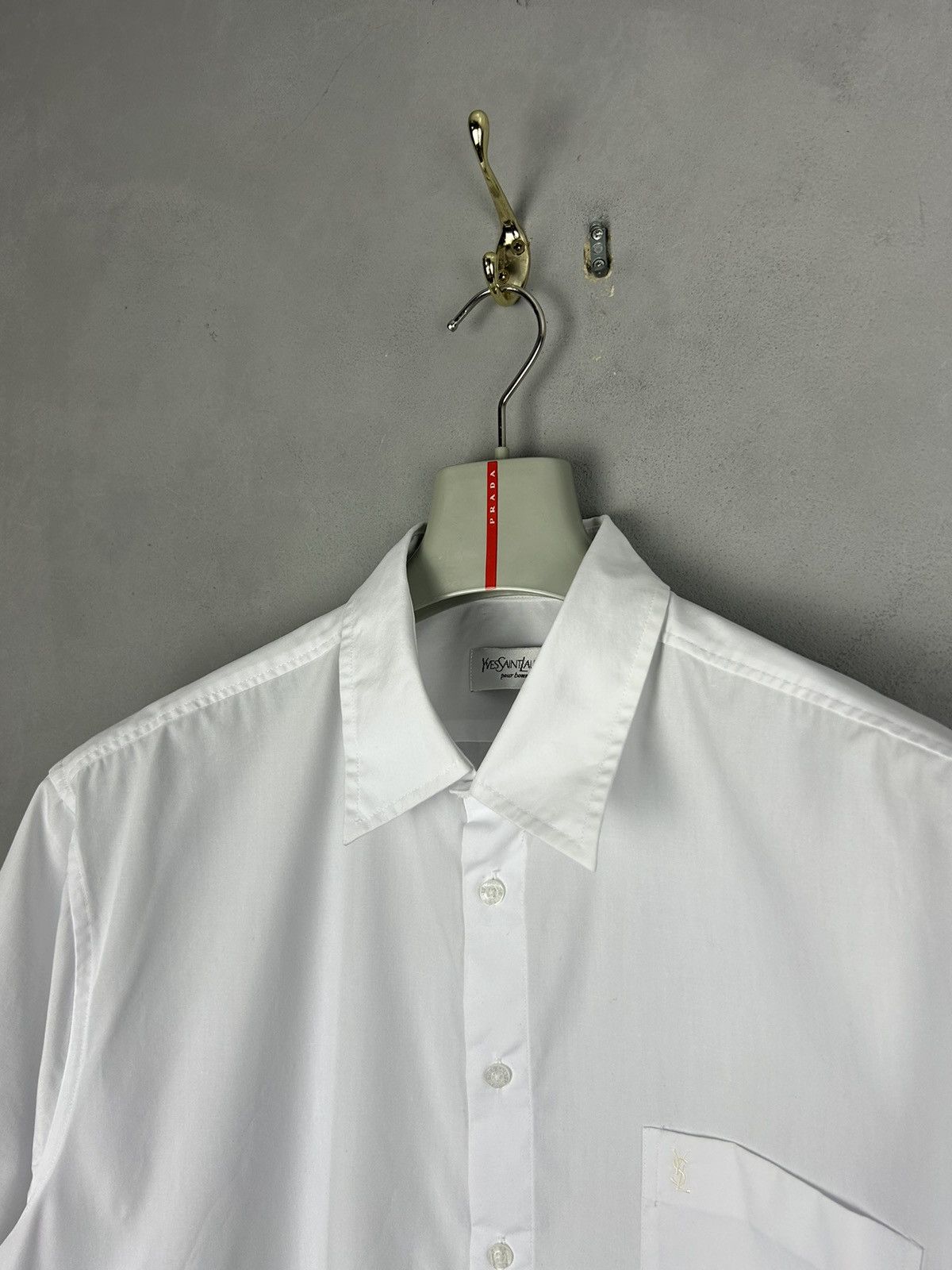 Yves Saint Laurent Yves Saint Laurent Short Sleeve Shirt White size-XL Size US XL / EU 56 / 4 - 3 Thumbnail