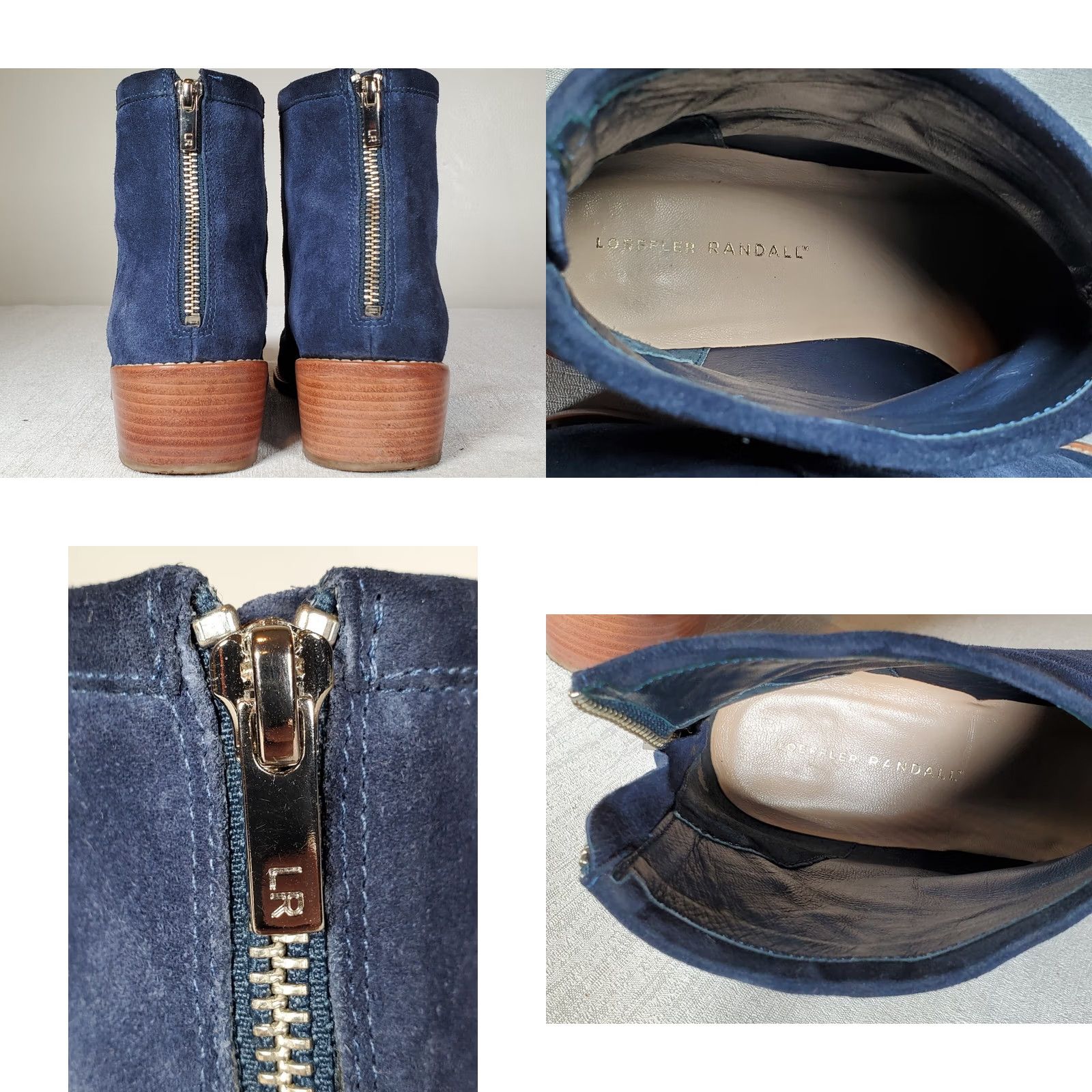 Loeffler Randall Loeffler Randall Felix Blue Suede Leather Ankle Boots Women's US 11 B Back Zip Exposed Zipper LR Logo Pull Suede Leather Sole Size US 11 / IT 41 - 8 Thumbnail