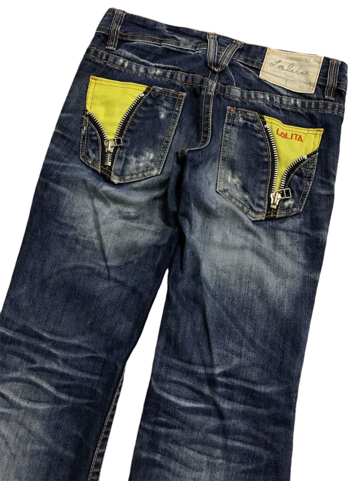 If Six Was Nine 💥FinalDrop💥Vtg Japanese Flare Lolita Yoshitomo Nara Denim Size 30" / US 8 / IT 44 - 2 Thumbnail