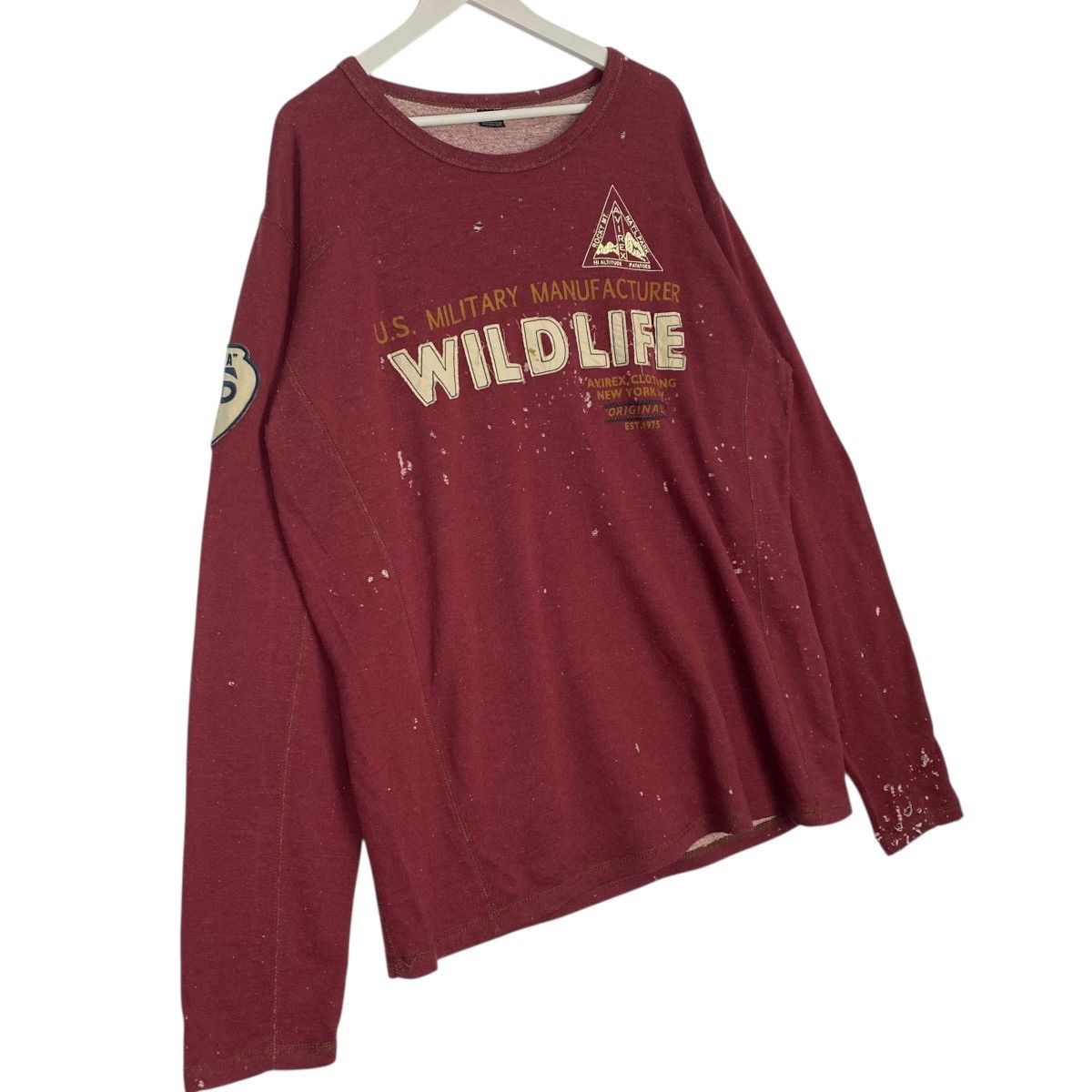 Vintage Vintage Avirex USA Big Logo Printed Sweatshirt Maroon Size US XL / EU 56 / 4 - 3 Thumbnail