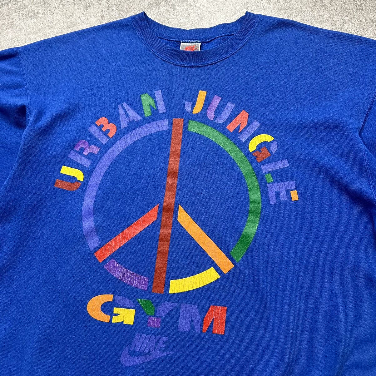 Nike × Vintage VTG 90s NIKE URBAN JUNGLE GYM SWEATSHIRT BLUE Size US L / EU 52-54 / 3 - 2 Thumbnail
