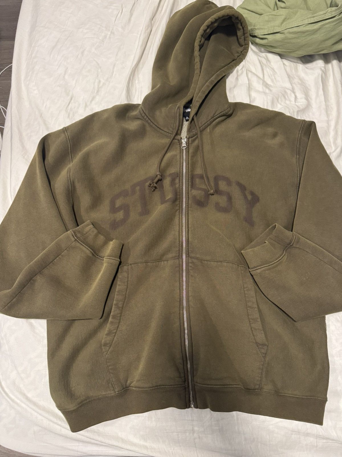 Stussy STUSSY FADED GRAPHIC BOXY ZIP HOOD - WASHED BLACK | Grailed