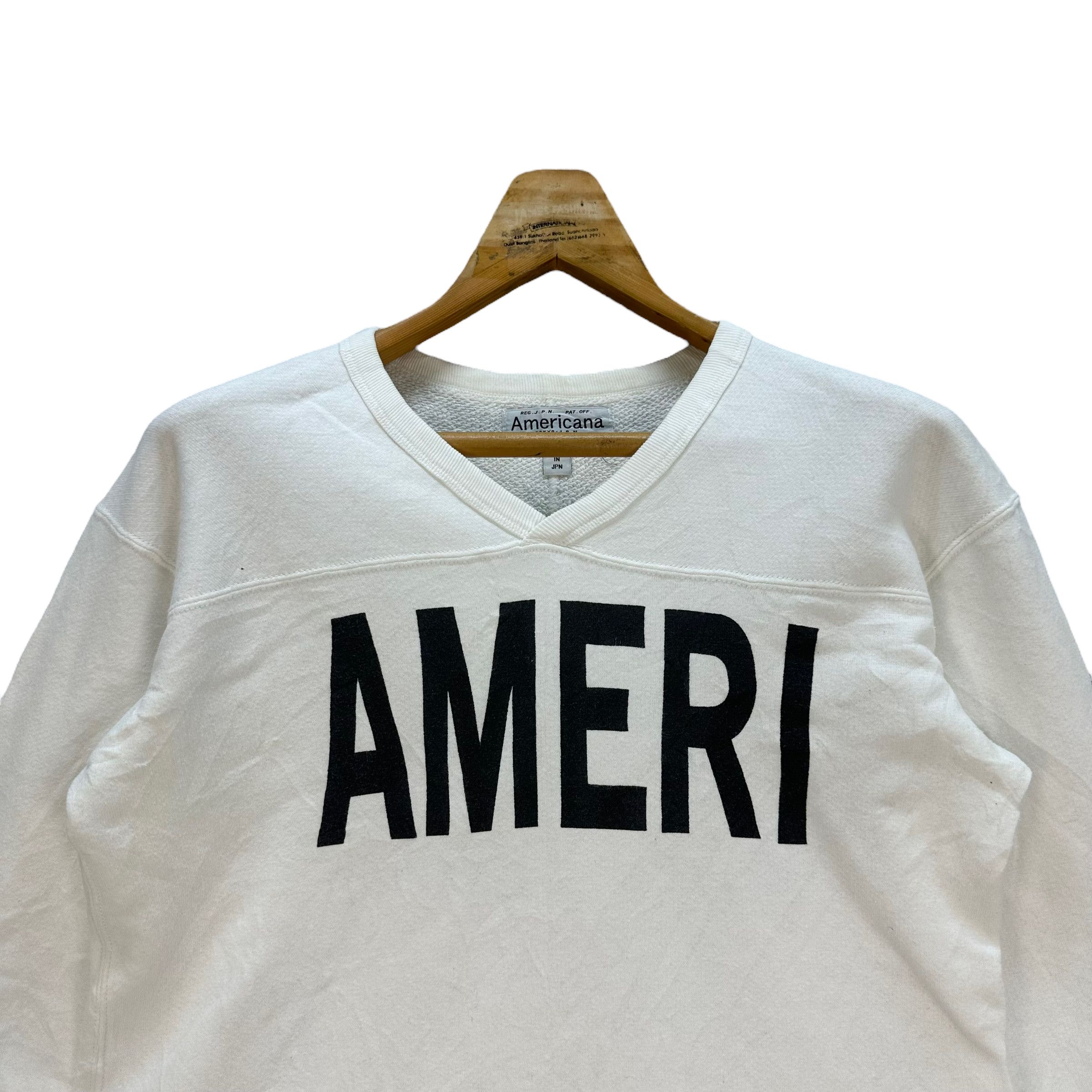 Japanese Brand AMERI BIG LOGO BY AMERICANA SWEATER #8424-008 Size XXS / US 00 / IT 34 - 2 Thumbnail