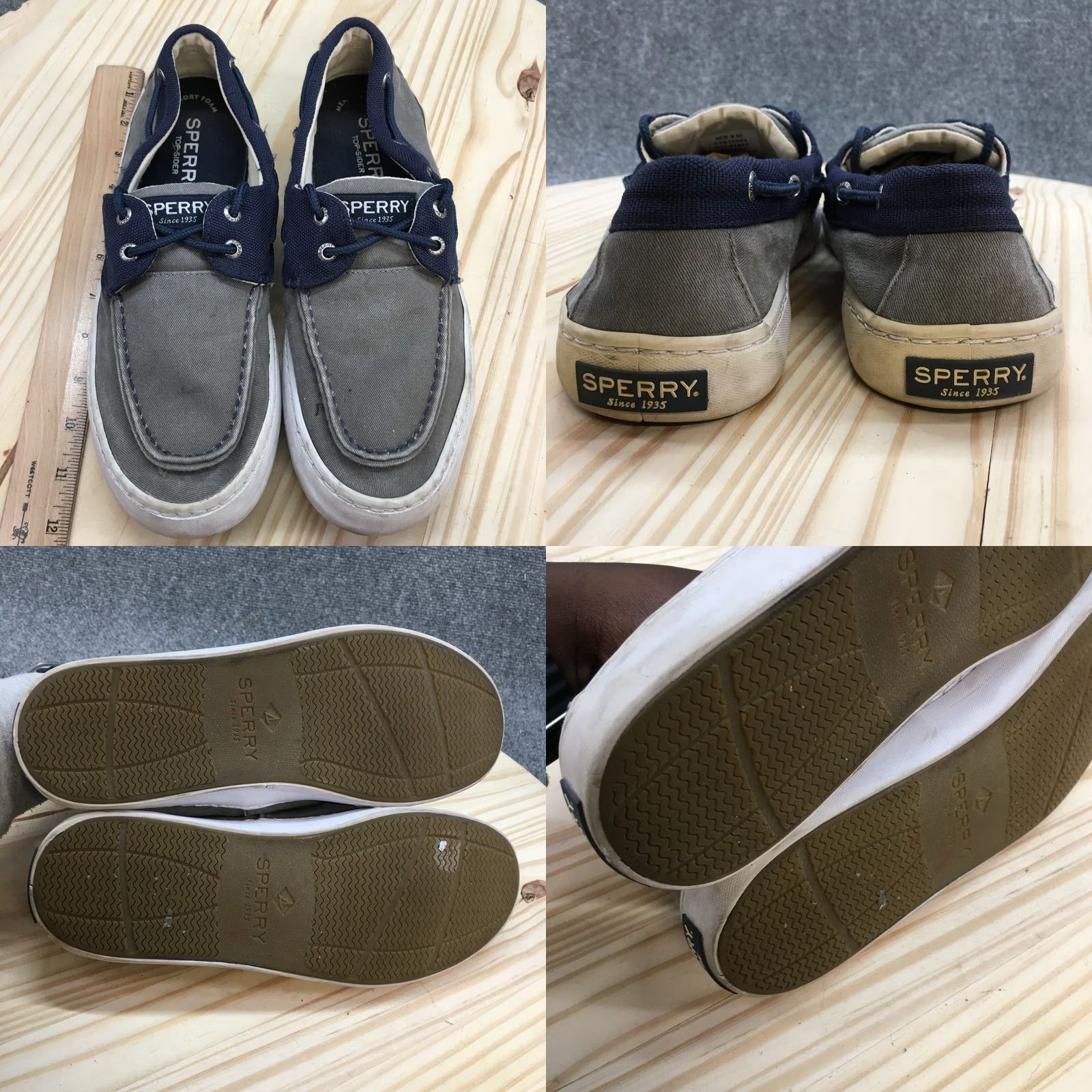 Sperry Sperry Top Sider Boat Shoes Mens 9 M Cutter 2 Eye Casual STS15303 Blue Fabric Shoes Size US M / EU 48-50 / 2 - 8 Thumbnail