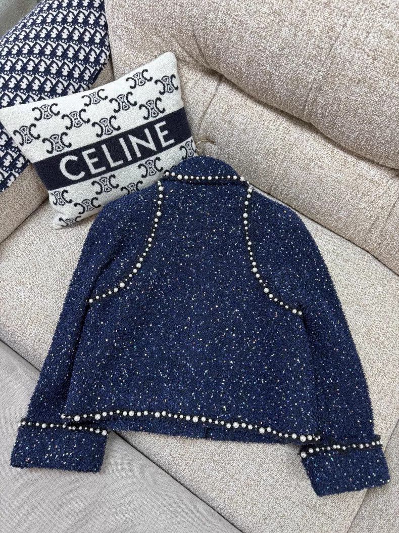Chanel Chanel Dark blue sequin pearl rolled edge starry sky jacke Size XS / US 0-2 / IT 36-38 - 3 Thumbnail