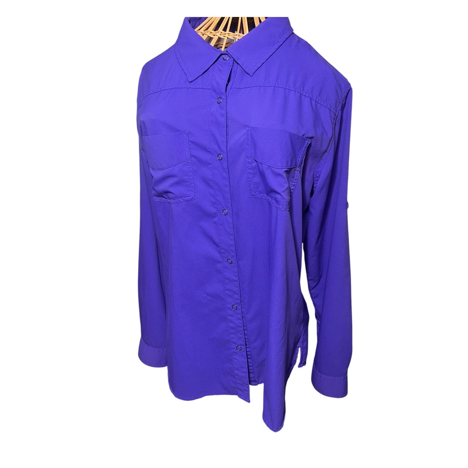 Cabelas Cabela's Womens Purple Front Snap Shirt Size Large Size L / US 10 / IT 46 - 2 Thumbnail