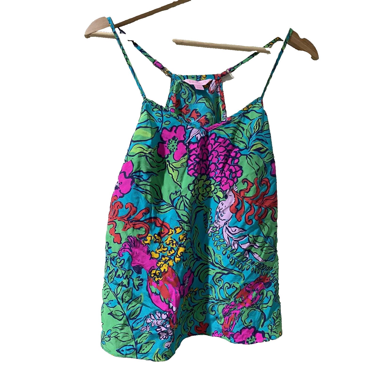 Lilly Pulitzer Lilly Pulitzer Shake your Tropical Silk Top Tank XS A002013 Size XS / US 0-2 / IT 36-38 - 2 Thumbnail