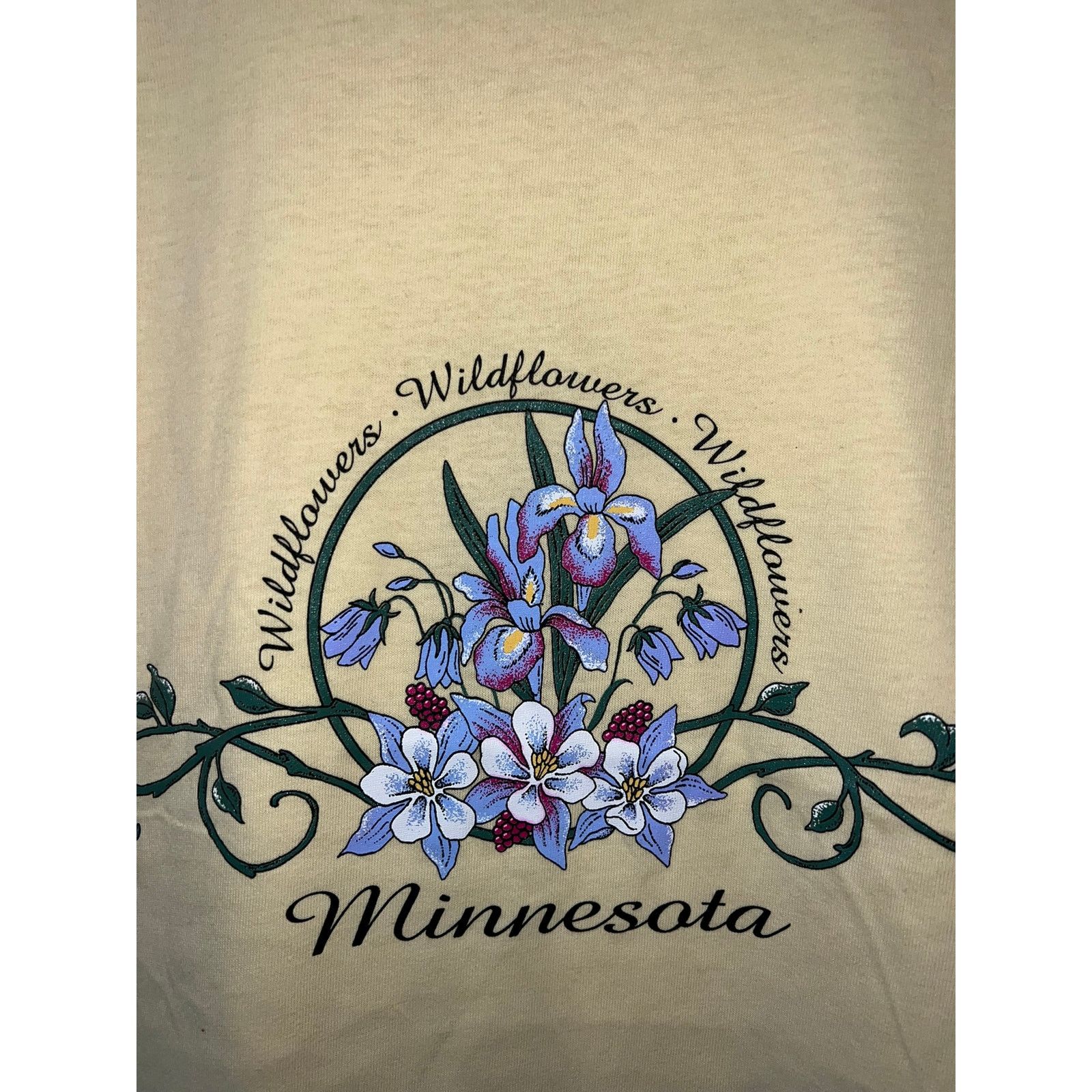 Jerzees Vintage Minnesota Wildflowers Shirt Yellow Tee 90s VTG M Size US M / EU 48-50 / 2 - 2 Thumbnail
